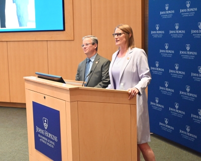 Center co-directors Josh Horwitz and Cass Crifasi address the audience